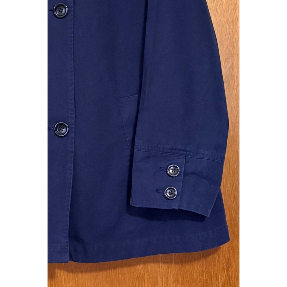 J Jill Women XL Navy Blue‎ Double Breasted Utility Jacket Cotton Lightweight - Picture 6 of 12